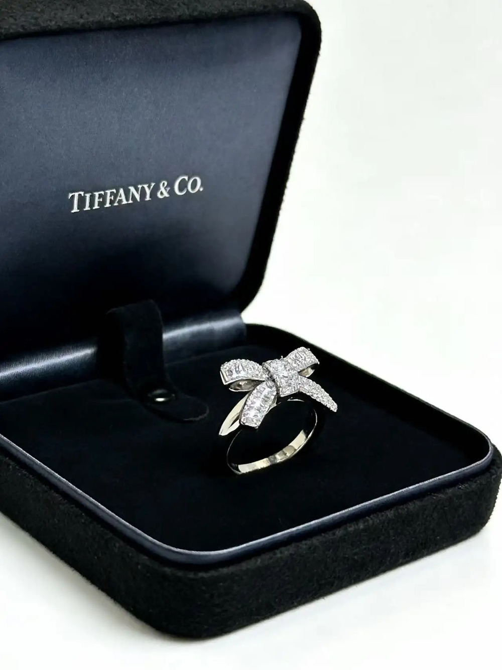 Tiffany & Co. Step-Cut Full-Diamond Bow Ring